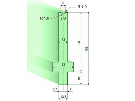 78° Dies, H=90mm, Amada Press Brake Tooling