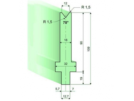 78° Dies, H=90mm, Amada Press Brake Tooling