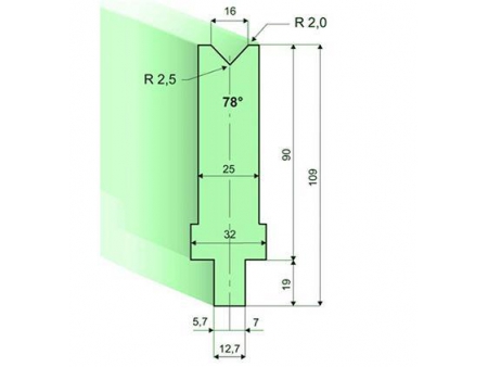 78° Dies, H=90mm, Amada Press Brake Tooling