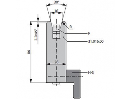 30° Dies, H=86mm, Amada Press Brake Tooling