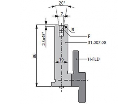 20° Dies, H=86mm, Amada Press Brake Tooling