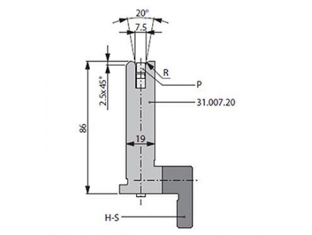 20° Dies, H=86mm, Amada Press Brake Tooling