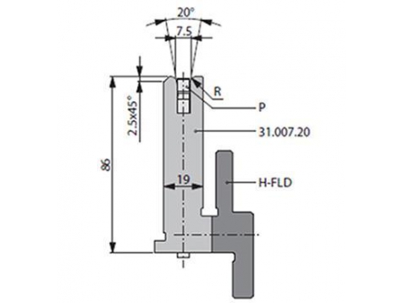 20° Dies, H=86mm, Amada Press Brake Tooling