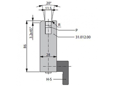 20° Dies, H=86mm, Amada Press Brake Tooling