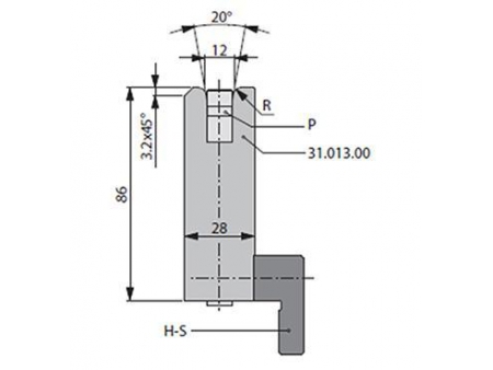 20° Dies, H=86mm, Amada Press Brake Tooling