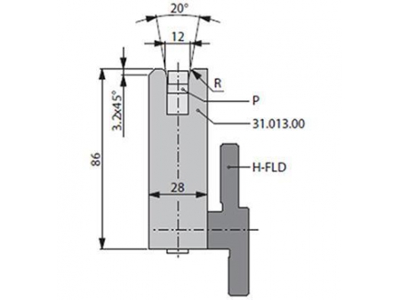 20° Dies, H=86mm, Amada Press Brake Tooling