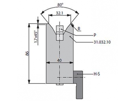 80° Dies, H=86mm, Amada Press Brake Tooling