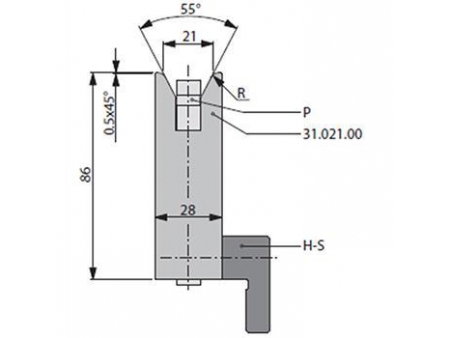 55° Dies,H=86mm, Amada Press Brake Tooling