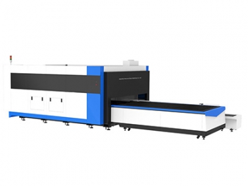 Fiber Laser Cutting Machine with Tube Cutting, Enclosed Type