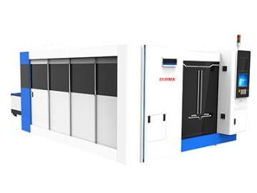 Fiber Laser Cutting Machine with Tube Cutting, Enclosed Type