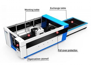 Sheet Metal Fiber Laser Cutting Machine with Full Cover Protection