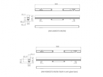 Architectural Lighting Outdoor RGBW LED Wall Washer Light Bar  Code AW-L36XCET2-DK-GK LED Lighting