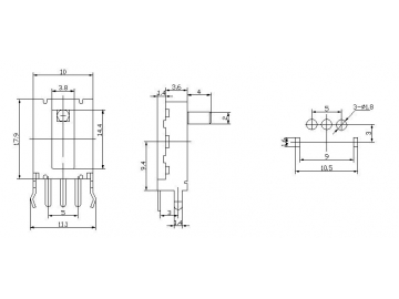 9mm Travel Slide Pot Potentiometer, WH108 Series