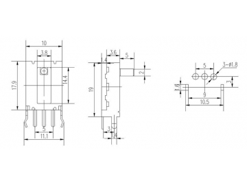 12mm Travel Slide Pot Potentiometer, WH128 Series