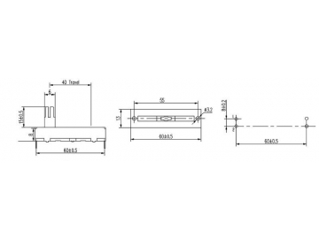 40mm Travel Single Gang Slide Potentiometer,WH40