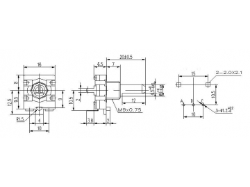 16mm Flat Insulated Shaft Rotary Encoder, EC16 Series