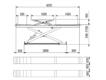 11000 lb Capacity Scissor Car Lift