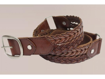 Handmade Leather Braided Belt, Plait Belt