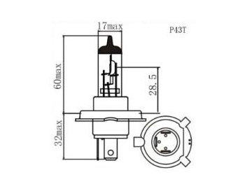 H4 Halogen Headlight Bulb