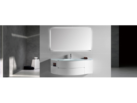 IL1560 White Single Sink Bathroom Vanity Set with Mirror