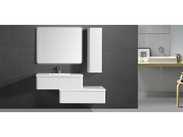IL-564 White Bathroom Vanity Set with Mirror