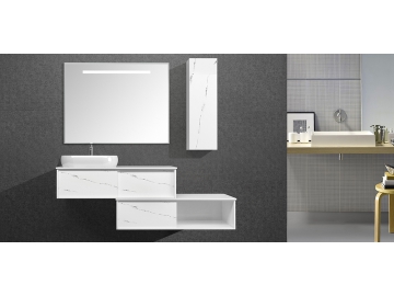 IL2610 Marble Look Bathroom Vanity Set with Mirror