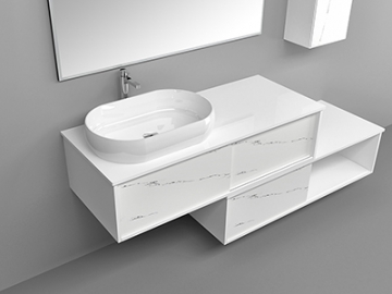 IL2610 Marble Look Bathroom Vanity Set with Mirror