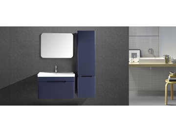 IL-2553 Matte Blue Bathroom Cabinet Set with Mirror