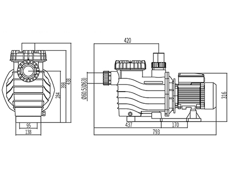 Swimming Pool Pump, Series DXD-320YM