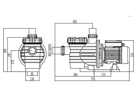 Swimming Pool Pump, Series DXD-320WM