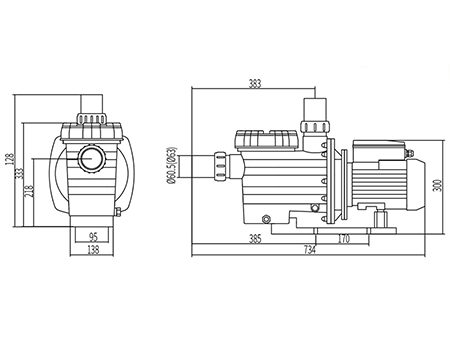 Swimming Pool Pump, Series DXD-320ZM
