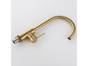 Single handle brushed gold kitchen faucet  SW-KF008