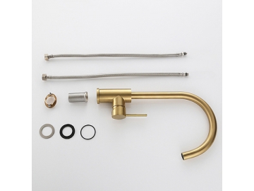 Single handle brushed gold kitchen faucet  SW-KF008