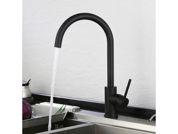 Single handle matte black kitchen faucet  SW-KF009