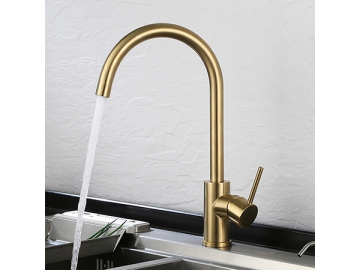 Single handle brushed gold kitchen faucet  SW-KF008