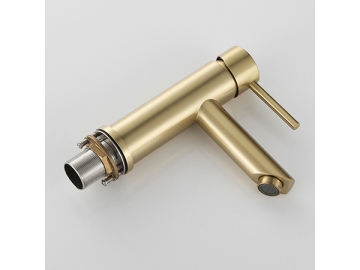 Single handle brushed gold basin faucet  SW-BFS010(1)