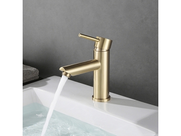 Single handle brushed gold basin faucet  SW-BFS010(1)