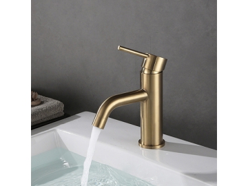 Single handle brushed gold basin faucet  SW-BFS011