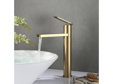 Single handle tall vessel sink faucet in brushed gold finish  SW-BFS012(2)
