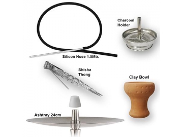 SS-B005 Stainless Steel Hookah, 79cm Complete Set Hookah