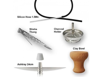 SS-B007 Stainless Steel Hookah, 81cm Complete Set Hookah