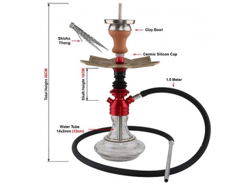 SS-B003 Aluminum Hookah, 49cm Complete Set Hookah