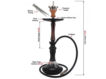 WOOD-B003 Wooden Hookah, 72cm Complete Set Hookah