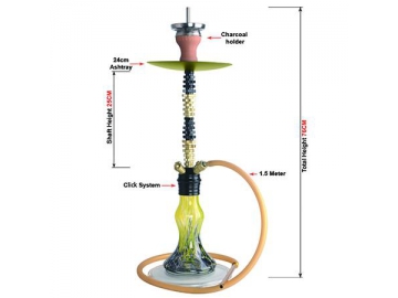 Z-007 Zinc Alloy Hookah, 76cm Complete Set Hookah