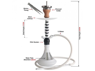 Z-010 Zinc Alloy Hookah, 55cm Tall Complete Set Hookah