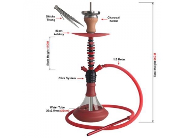 Z-010 Zinc Alloy Hookah, 55cm Tall Complete Set Hookah