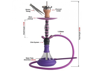 Z-010 Zinc Alloy Hookah, 55cm Tall Complete Set Hookah