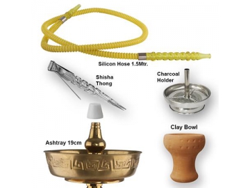 Z-B002 Zinc Alloy Hookah, 77cm Complete Set Hookah