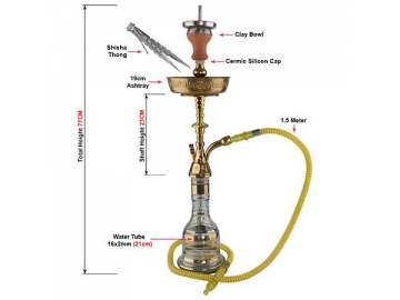 Z-B002 Zinc Alloy Hookah, 77cm Complete Set Hookah