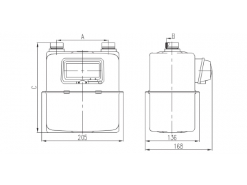 Wide-range Diaphragm Gas Meter